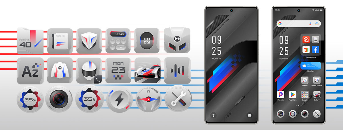 Infinix NOTE 40 pro Racing Edition design 